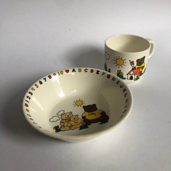 Other - Vintage Teddy Kids Mug and Bowl